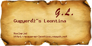 Gugyerás Leontina névjegykártya